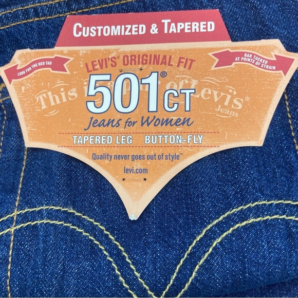 Levi’s 501 CT Western Jeans Taper Leg High Rise Button Fly Jeans Size 31 x 34” - Picture 6 of 11